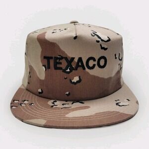 Vintage Texaco K Products Chocolate Chip Camo Hat RARE DBDU Snapback Cap USA‎